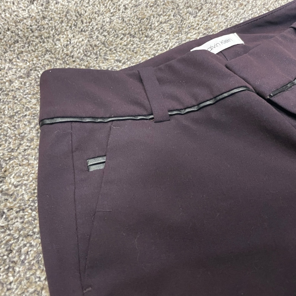 Calvin Klein size 2 dress pants with leather details